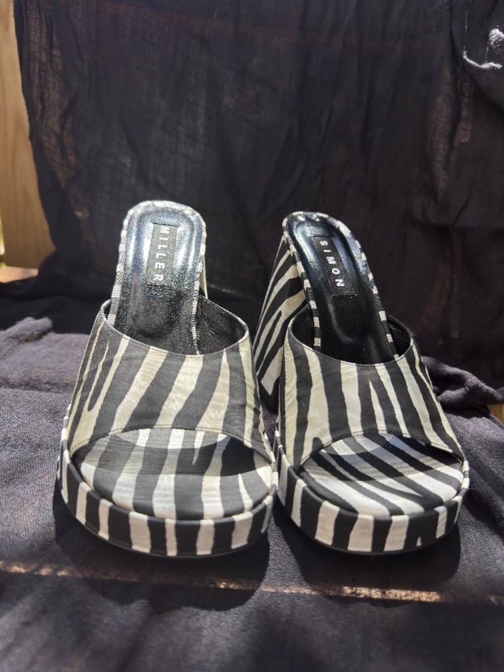 Simon Miller - chunky Zebra Platform Mule Slide - Sculpted block heel - Size 37 - Picture 2 of 12